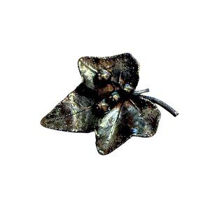 Sterling 925 Flora Danica Eggert Denmark Leaf Brooch Vintage Botanical Jewelry